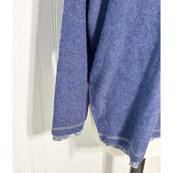 White Birch Women's‎ Brushed Oversize V Neck Long Sleeve T-Shirt Blue Size Small - Picture 4 of 11